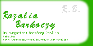 rozalia barkoczy business card
