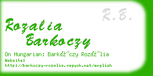 rozalia barkoczy business card